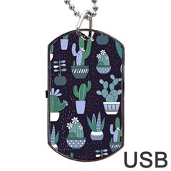 Cactus Pattern Dog Tag Usb Flash (two Sides)