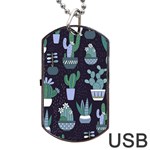 Cactus Pattern Dog Tag USB Flash (Two Sides) Front