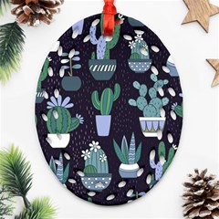 Cactus Pattern Ornament (oval Filigree)