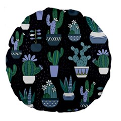 Cactus Pattern Large 18  Premium Round Cushions by allthingseveryone