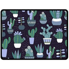 Cactus Pattern Double Sided Fleece Blanket (large) 