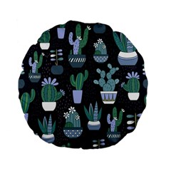 Cactus Pattern Standard 15  Premium Flano Round Cushions