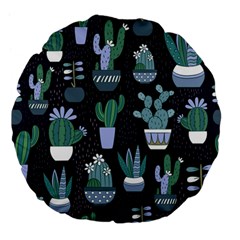 Cactus Pattern Large 18  Premium Flano Round Cushions