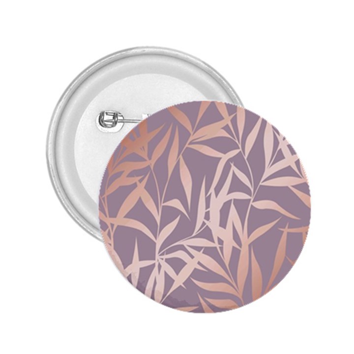 rose gold, asian,leaf,pattern,bamboo trees, beauty, pink,metallic,feminine,elegant,chic,modern,wedding 2.25  Buttons