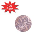 rose gold, asian,leaf,pattern,bamboo trees, beauty, pink,metallic,feminine,elegant,chic,modern,wedding 1  Mini Magnets (100 pack)  Front