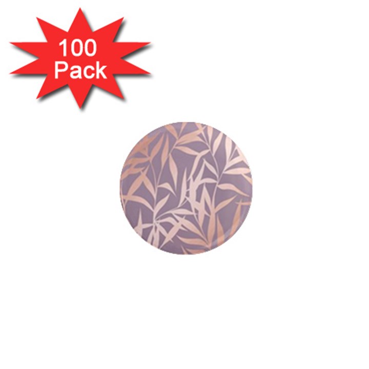 rose gold, asian,leaf,pattern,bamboo trees, beauty, pink,metallic,feminine,elegant,chic,modern,wedding 1  Mini Magnets (100 pack) 