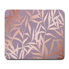 Rose Gold, Asian,leaf,pattern,bamboo Trees, Beauty, Pink,metallic,feminine,elegant,chic,modern,wedding Large Mousepads by NouveauDesign