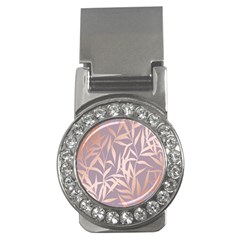 Rose Gold, Asian,leaf,pattern,bamboo Trees, Beauty, Pink,metallic,feminine,elegant,chic,modern,wedding Money Clips (cz) 