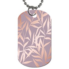 Rose Gold, Asian,leaf,pattern,bamboo Trees, Beauty, Pink,metallic,feminine,elegant,chic,modern,wedding Dog Tag (one Side)