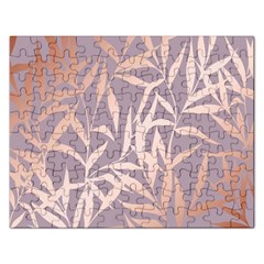 Rose Gold, Asian,leaf,pattern,bamboo Trees, Beauty, Pink,metallic,feminine,elegant,chic,modern,wedding Rectangular Jigsaw Puzzl