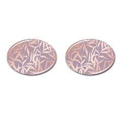 Rose Gold, Asian,leaf,pattern,bamboo Trees, Beauty, Pink,metallic,feminine,elegant,chic,modern,wedding Cufflinks (oval)