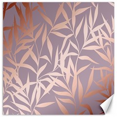 Rose Gold, Asian,leaf,pattern,bamboo Trees, Beauty, Pink,metallic,feminine,elegant,chic,modern,wedding Canvas 20  X 20  