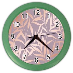 Rose Gold, Asian,leaf,pattern,bamboo Trees, Beauty, Pink,metallic,feminine,elegant,chic,modern,wedding Color Wall Clocks