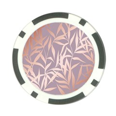 Rose Gold, Asian,leaf,pattern,bamboo Trees, Beauty, Pink,metallic,feminine,elegant,chic,modern,wedding Poker Chip Card Guard