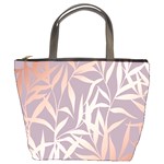 rose gold, asian,leaf,pattern,bamboo trees, beauty, pink,metallic,feminine,elegant,chic,modern,wedding Bucket Bags Front