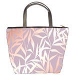 rose gold, asian,leaf,pattern,bamboo trees, beauty, pink,metallic,feminine,elegant,chic,modern,wedding Bucket Bags Back