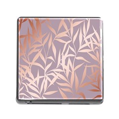 Rose Gold, Asian,leaf,pattern,bamboo Trees, Beauty, Pink,metallic,feminine,elegant,chic,modern,wedding Memory Card Reader (square) by NouveauDesign