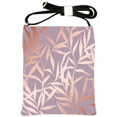 Rose Gold, Asian,leaf,pattern,bamboo Trees, Beauty, Pink,metallic,feminine,elegant,chic,modern,wedding Shoulder Sling Bags