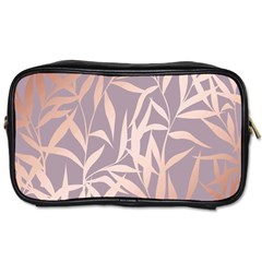 Rose Gold, Asian,leaf,pattern,bamboo Trees, Beauty, Pink,metallic,feminine,elegant,chic,modern,wedding Toiletries Bags