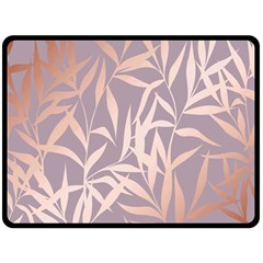 Rose Gold, Asian,leaf,pattern,bamboo Trees, Beauty, Pink,metallic,feminine,elegant,chic,modern,wedding Fleece Blanket (large) 