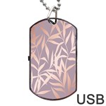 rose gold, asian,leaf,pattern,bamboo trees, beauty, pink,metallic,feminine,elegant,chic,modern,wedding Dog Tag USB Flash (Two Sides) Back