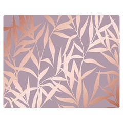 Rose Gold, Asian,leaf,pattern,bamboo Trees, Beauty, Pink,metallic,feminine,elegant,chic,modern,wedding Double Sided Flano Blanket (medium) 