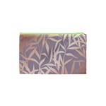 rose gold, asian,leaf,pattern,bamboo trees, beauty, pink,metallic,feminine,elegant,chic,modern,wedding Cosmetic Bag (XS) Back