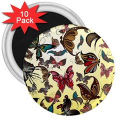 Colorful Butterflies 3  Magnets (10 Pack) 