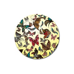 Colorful Butterflies Magnet 3  (round) by allthingseveryone