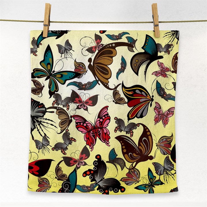 Colorful Butterflies Face Towel