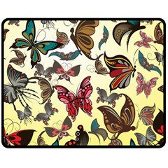 Colorful Butterflies Double Sided Fleece Blanket (medium)  by allthingseveryone