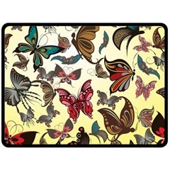 Colorful Butterflies Double Sided Fleece Blanket (large)  by allthingseveryone