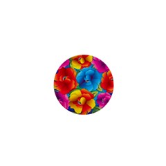 Neon Colored Floral Pattern 1  Mini Buttons