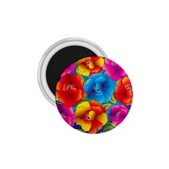 Neon Colored Floral Pattern 1 75  Magnets