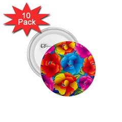 Neon Colored Floral Pattern 1 75  Buttons (10 Pack) by allthingseveryone