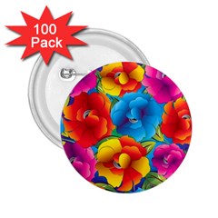 Neon Colored Floral Pattern 2 25  Buttons (100 Pack) 