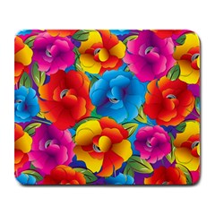 Neon Colored Floral Pattern Large Mousepads by allthingseveryone