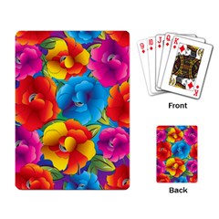 Neon Colored Floral Pattern Playing Card