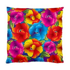 Neon Colored Floral Pattern Standard Cushion Case (one Side) by allthingseveryone