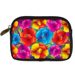 Neon Colored Floral Pattern Digital Camera Cases by allthingseveryone