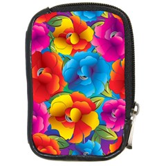 Neon Colored Floral Pattern Compact Camera Cases by allthingseveryone