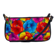 Neon Colored Floral Pattern Shoulder Clutch Bags by allthingseveryone