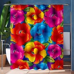 Neon Colored Floral Pattern Shower Curtain 60  X 72  (medium)  by allthingseveryone