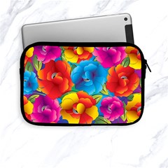 Neon Colored Floral Pattern Apple Ipad Mini Zipper Cases by allthingseveryone