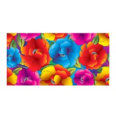 Neon Colored Floral Pattern Satin Wrap by allthingseveryone