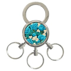 Light Blue Roses And Daisys 3-ring Key Chains by allthingseveryone