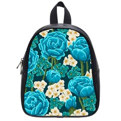 Light Blue Roses And Daisys School Bag (small) by allthingseveryone