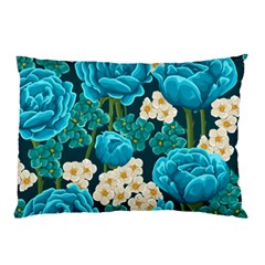 Light Blue Roses And Daisys Pillow Case (two Sides) by allthingseveryone