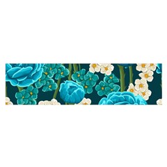 Light Blue Roses And Daisys Satin Scarf (oblong) by allthingseveryone