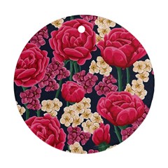 Pink Roses And Daisies Ornament (round) by allthingseveryone